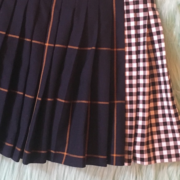 Zara Pleated Mixed Print Check Mini Skirt 
Sz M - Picture 6 of 7